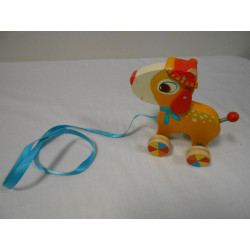 Chien à tirer en bois