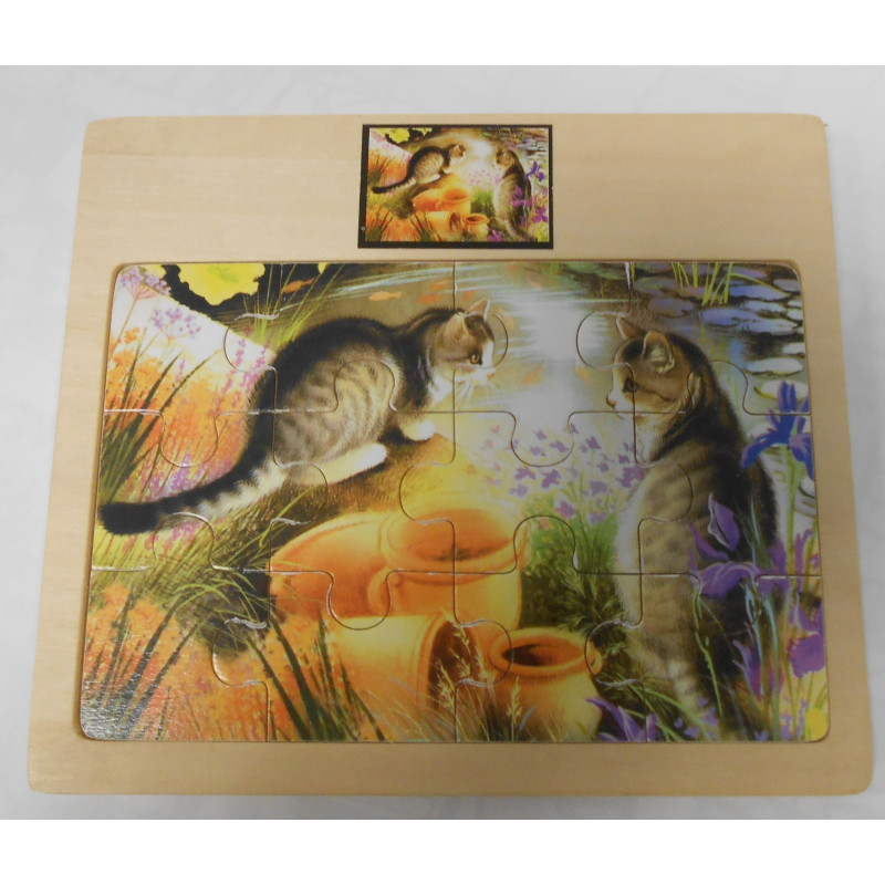 Puzzle en bois avec chats