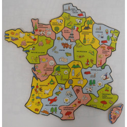 Puzzle en bois carte de la France et la Corse