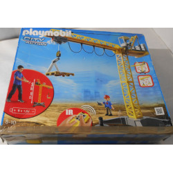 Playmobil City Action 5466 pas cher, Grande grue de chantier radio-commandée