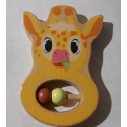 Hochet girafe en bois
