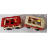 Lot de deux Mini-Bus Fisher Price de 1969