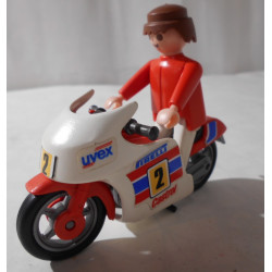 Playmobil- un motard  avec sa moto