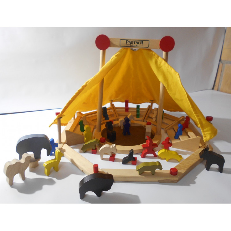 Jouet Miniature De Cirque En Bois Vintage – Animaux (occasion)