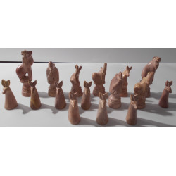 Jeu d'échecs en marbre blanc et rose