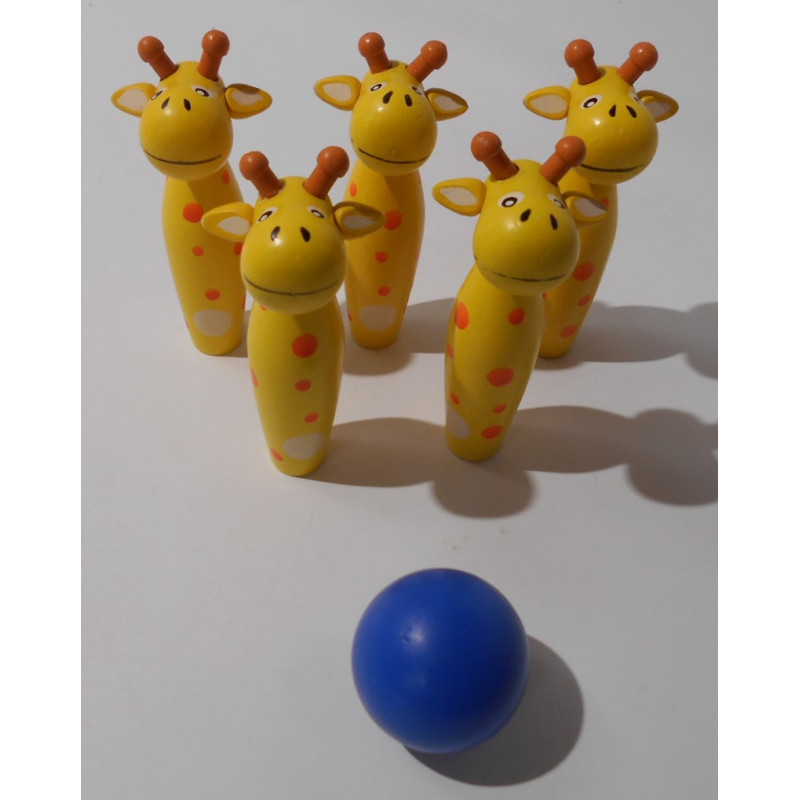 Jeu de quilles « girafes en bois »