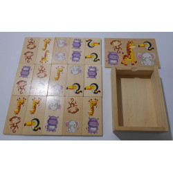 Jeu en bois Domino thème "jungle"