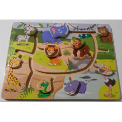Puzzle labyrinthe animaux en bois - Playtive junior