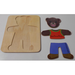 Puzzle en bois petit ours brun