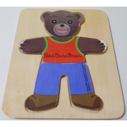 Puzzle en bois petit ours brun