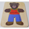 Puzzle en bois petit ours brun