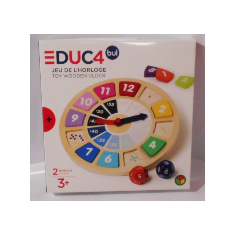 Jeu de l'horloge en bois - Educ4 bul