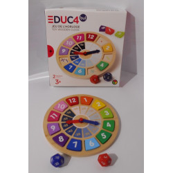 Jeu de l'horloge en bois - Educ4 bul