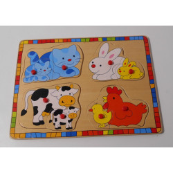 Puzzle en bois animaux de...