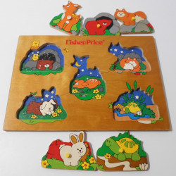 Puzzle animaux en bois -...