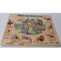 Puzzle en bois animaux de...