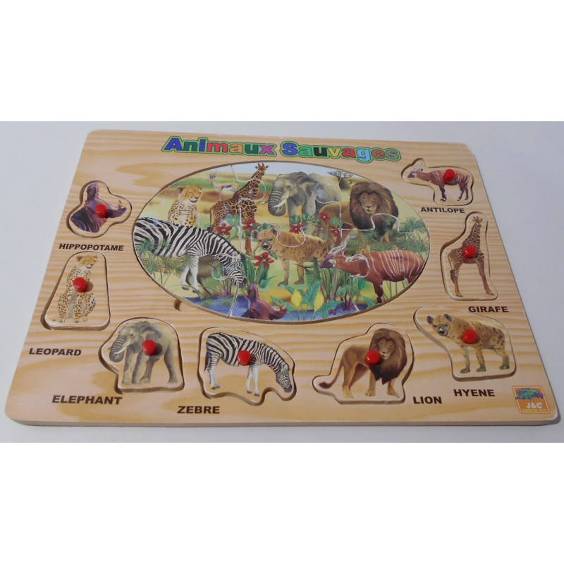 Puzzle en bois animaux de la savane