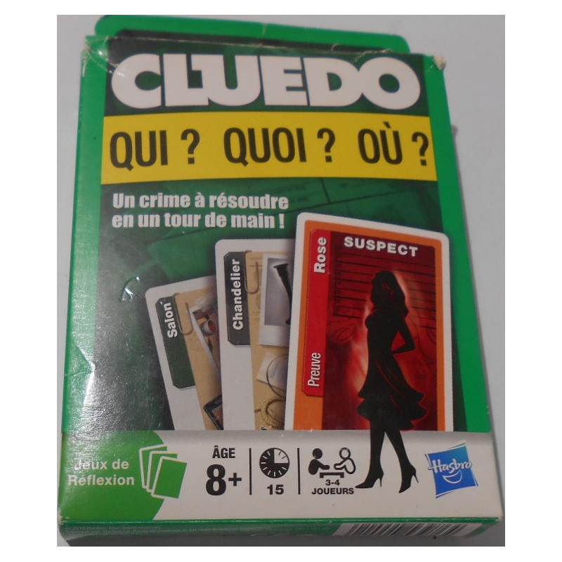 Jeu de cartes CLUEDO Qui? Quoi? Où? - Hasbro