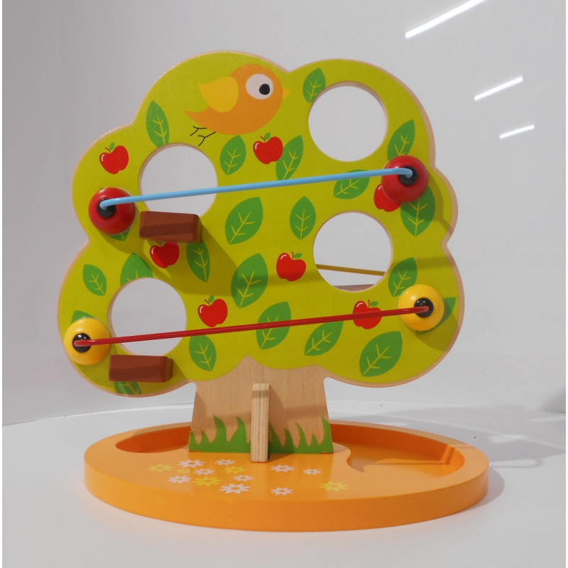 Toboggan à boules en bois