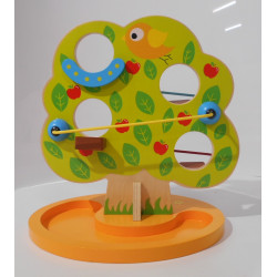 Toboggan à boules en bois