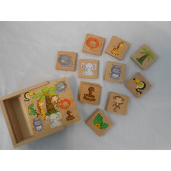 Jeu de mémoire animaux de la jungle