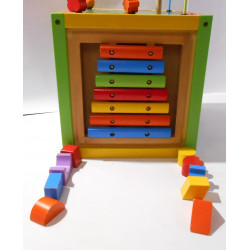 Cube 4 faces multi-jeux en bois