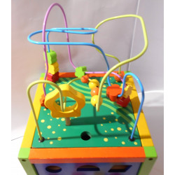 Cube 4 faces multi-jeux en bois