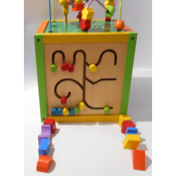 Cube 4 faces multi-jeux en bois