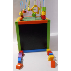 Cube 4 faces multi-jeux en bois