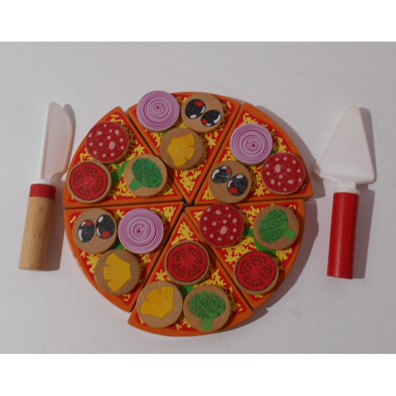 Jouet pizza pour enfant tout en bois