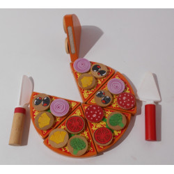 Jouet pizza pour enfant tout en bois