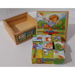 Jeu de cubes en bois