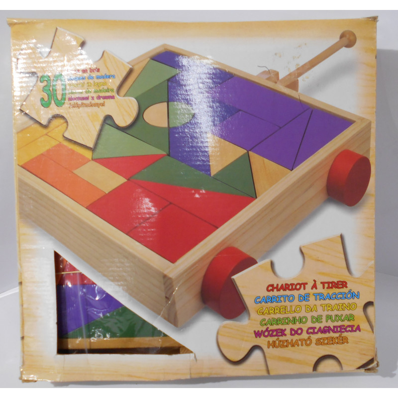 Chariot à tirer en bois