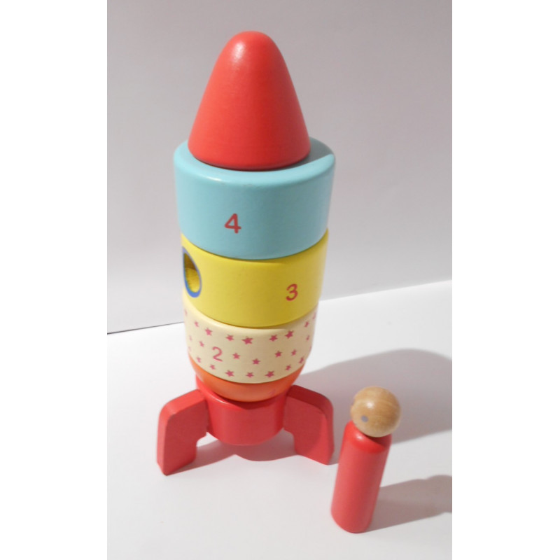 Fusée à empiler en bois - Hema