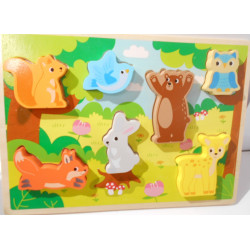 Puzzle en bois animaux de...