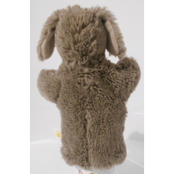 Marionnette en peluche chien gris