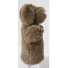 Marionnette en peluche chien gris