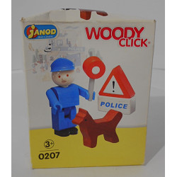 Set personnages et accessoires en bois - Janod - Woody Click - Ref 0207