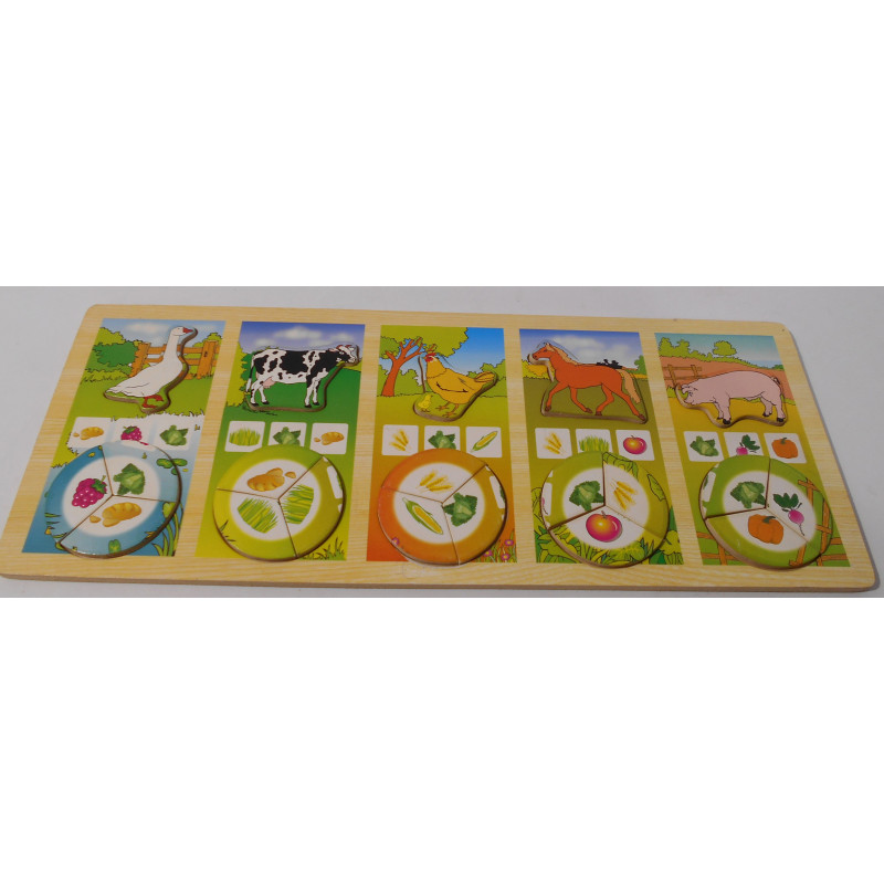 jeu éducatif en bois- animaux de la ferme