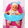 Poupon love bébé interactif  30 cm + chaise haute + accessoires