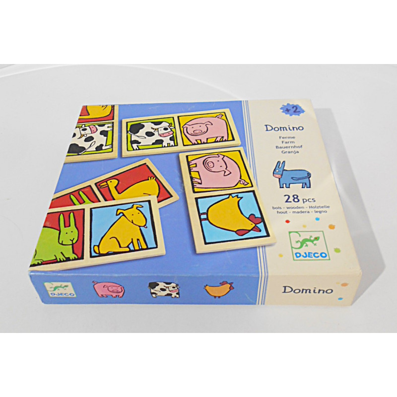 Domino ferme 28 pièces - en bois - Djeco