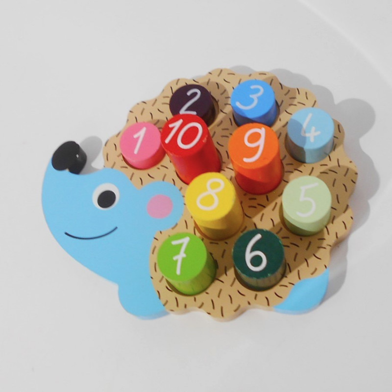 Puzzle chiffres en bois - Forme hérisson - Petit génie