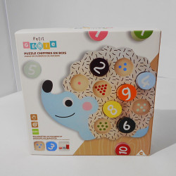 Puzzle chiffres en bois - Forme hérisson - Petit génie