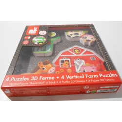 4 Puzzle 3d formes en bois (Janod)
