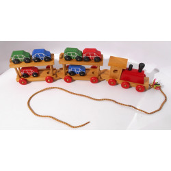 Train en bois a tiré