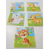 5 puzzles en bois 9 pièces