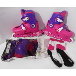 Rollers Play 3 girl avec kit de protection - Oxelo Décathlon