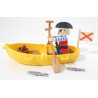 Playmobil figurine pirate 3570 avec ça barque jaune 3385 - vintage 1974