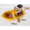 Playmobil figurine pirate 3570 avec ça barque jaune 3385 - vintage 1974