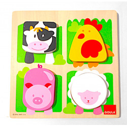 Puzzle animaux de la ferme avec textures - Goula
